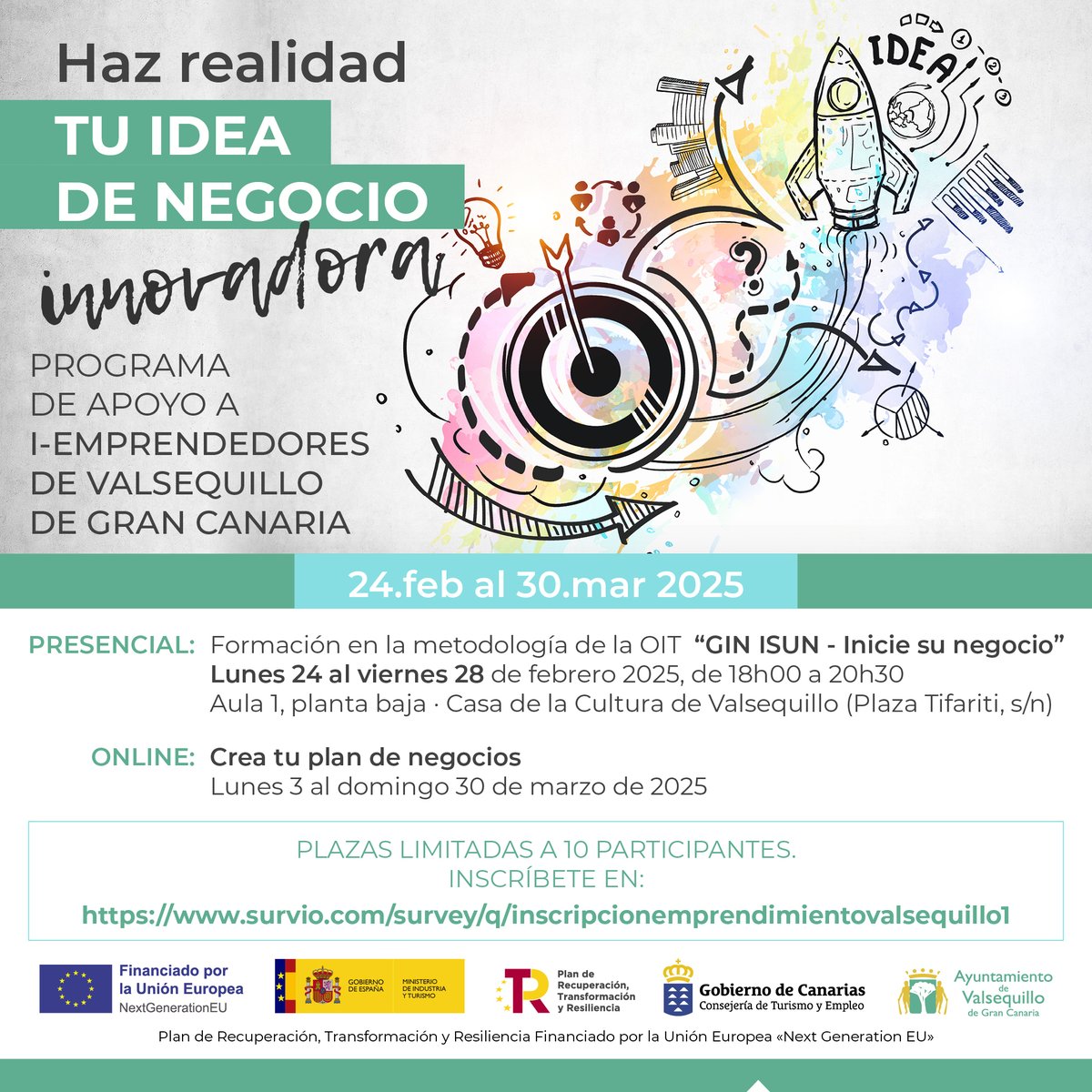 👍 Apúntate al #Bootcamp 'Haz realidad tu idea de negocio innovadora' y supera tus obstáculos.

✅ Iniciativa del Ayuntamiento de #Valsequillo  para #i-emprendedores del municipio.  👉 acortar.link/WFbkBu

📥 info@yedracomunicacion.com
#RedesSociales #YedraComunicación