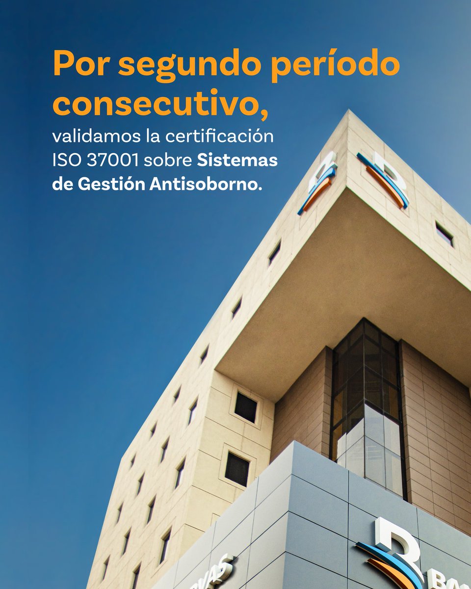 BanreservasRD's tweet photo. Celebramos con gran orgullo la revalidación de la certificación ISO 37001 sobre Sistemas de Gestión Antisoborno. 

Al garantizar un ambiente más seguro y confiable, reafirmamos el compromiso con la transparencia y la confianza de los #clientesBR, al igual que nuestra posición como referente en integridad y buenas prácticas en el sector financiero del país. 

¡Felicitamos el esfuerzo conjunto de la Vicepresidencia de Cumplimiento y el Comité de Cumplimiento ético! 

#Banreservas #elBancodeTodoslosDominicanos #ISO37001 #CumplimientoBR
