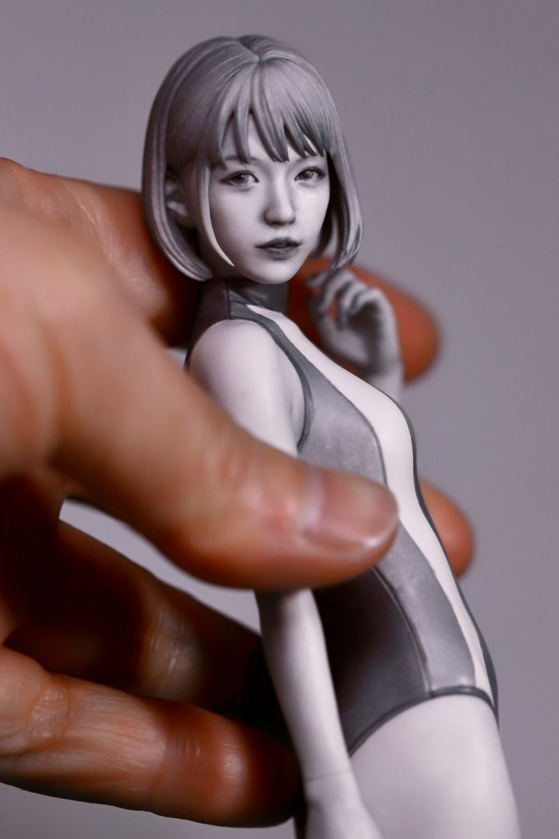 HirokiHayashi00's tweet image. アトリエイット新作は、原型がまだまだ仕上げ中なので、ワンフェスでは、出力品にモノトーン塗装で、展示に間に合わせましたよ。
発売は3月中には!
