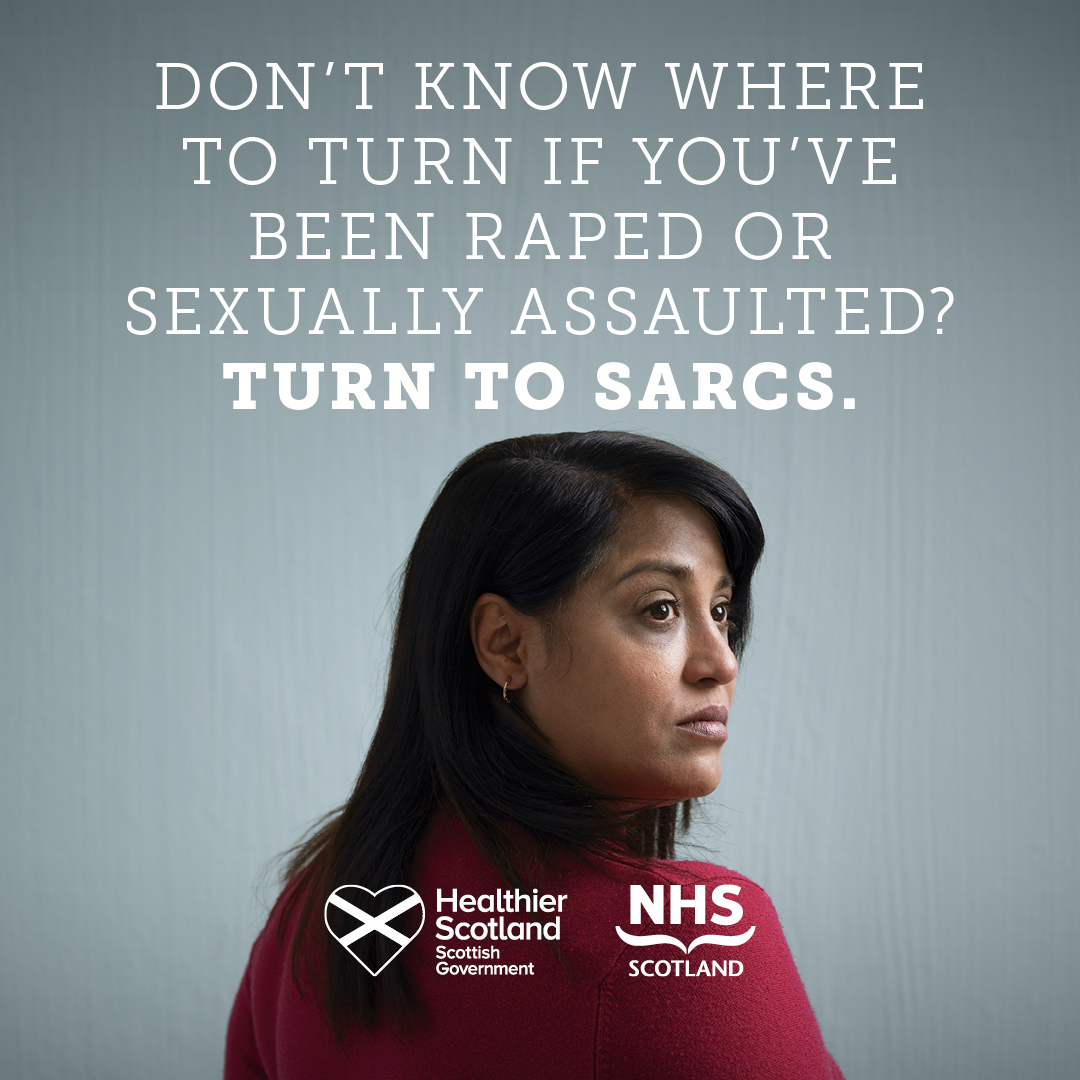 SARCS is a dedicated NHS Scotland sexual assault service.

It can offer healthcare and support in the days after an assault if people are not ready or unsure about going to the police.

Find out more at nhsinform.scot/SARCS

#TurnToSARCS