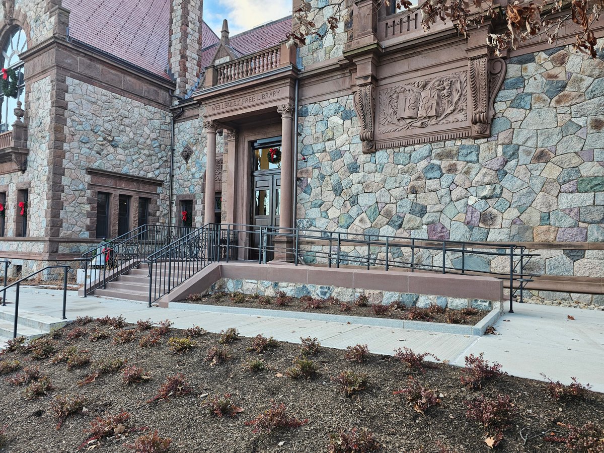 What's Going On At The Plant? Northern Design (Loudon, NH) just wrapped up production on this newly installed job at the Wellesley Town Hall.  The entry assembly (caps, stair treads &amp; ramp) simulate brownstone to match the existing natural stone. #Architectural #Precast #Concrete