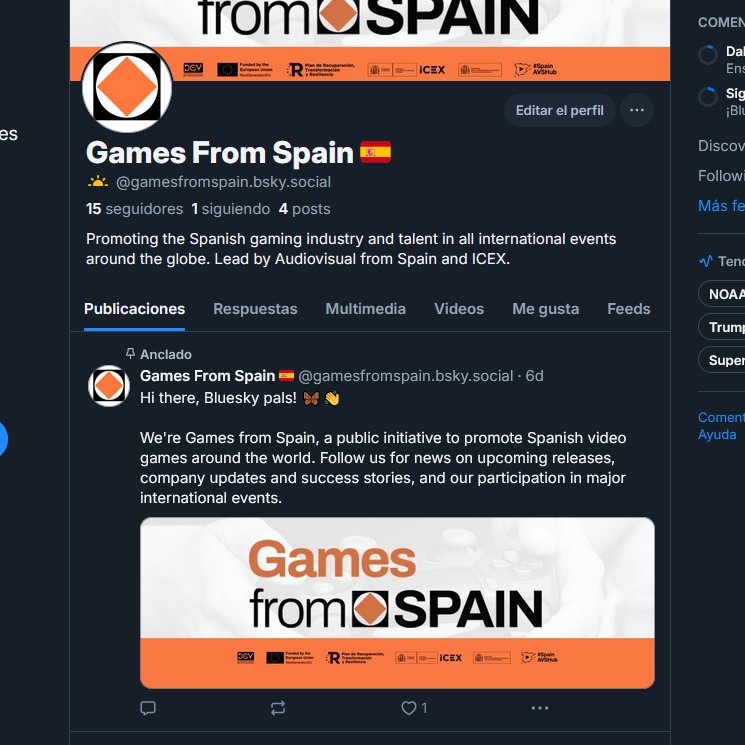 We can't tell if Games from Spain will move to 🦋Bluesky🦋 sometime this year, but you can follow us there starting today! bsky.app/profile/gamesf…