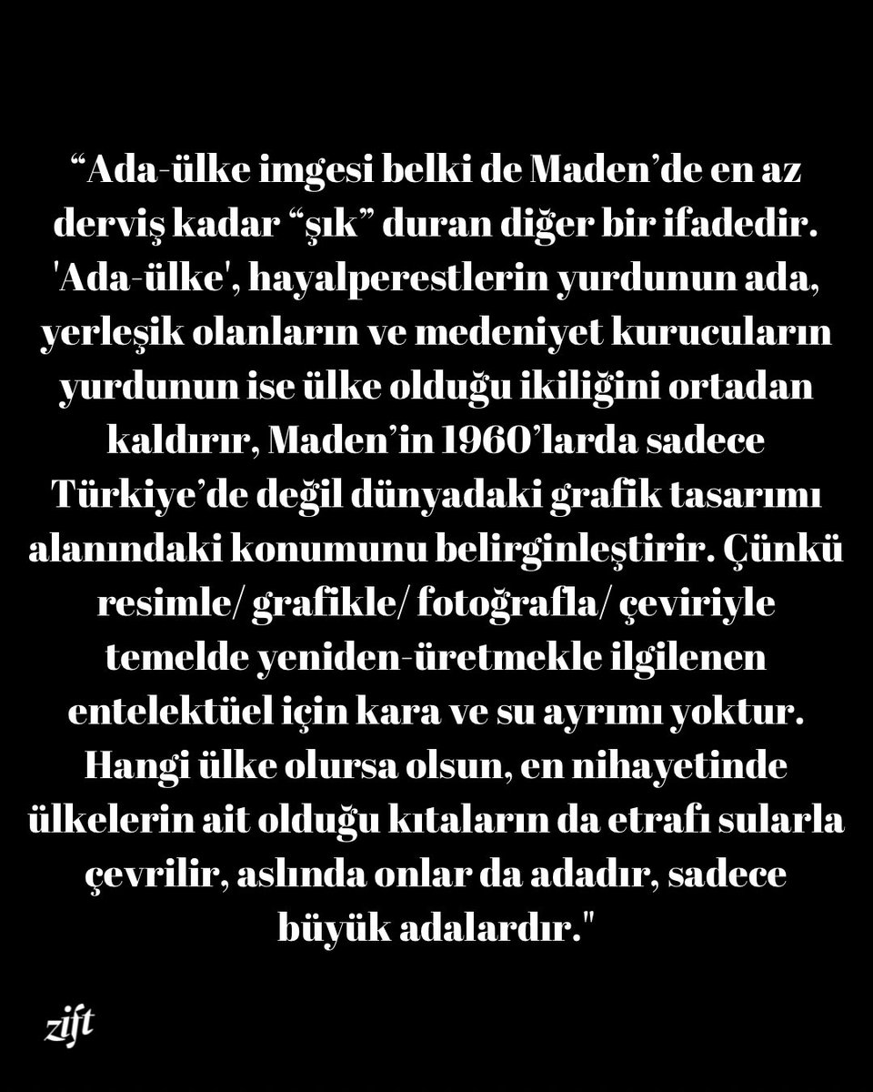 Sait Maden, kendi ifadesiyle: "ressam, grafiker, fotoğrafçı, şair ve çevirmen". Emine Canlı'nın "sait maden: şık derviş" adlı belgeseli değerlendirdiği yazısı #Zift'te. <a href="/eminecanli/">emine canlı</a> 

📌“bir sait maden belgeseli: şık derviş"

#saitmaden #grafiktasarım