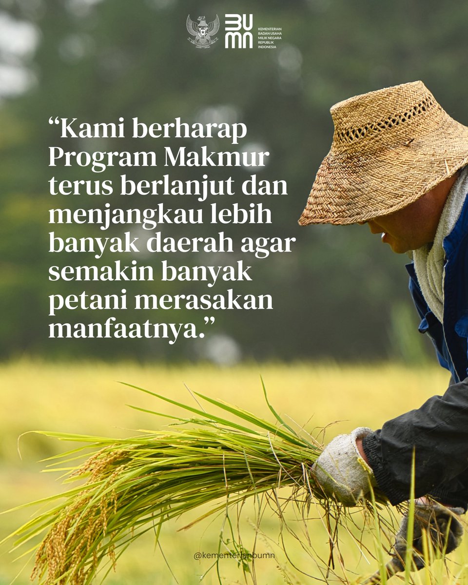bumn_idn's tweet photo. Mari bersama majukan usaha rakyat dan perkuat ketahanan pangan Indonesia! ๐๐ฎ๐ฉ
#BUMNUntukIndonesia #ProgramMakmur #PetaniSejahtera #KetahananPangan https://t.co/4EMKv2PkwS