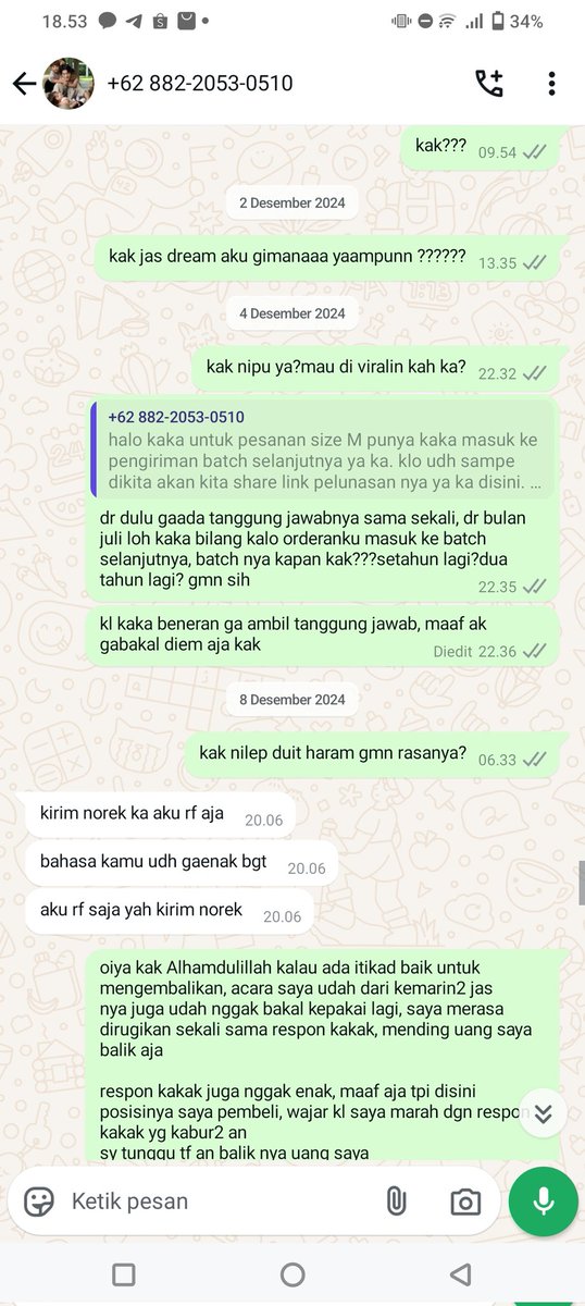 ciokyuties's tweet photo. @cherry_floweryt MJB, GUE JUGA KAK YA ALLAH, UDH HAMPIR SETAUN ASLI DEH, GUE SABAR2 IN MLH DIA NGGAK ADA TANGGUNG JAWABNYA, DIA JG NGOMONG KL MAU NGEREFUND UANGNYA TP OMDO BJIR SAMPE SEKARANG GUE TUNGGUIN GK ADA KELANJUTANNYA,wlpun duit gw g sbrapa,tp buat gw yg masi sekolah berharga bgt plss🥹 https://t.co/k7wEdYJHqO