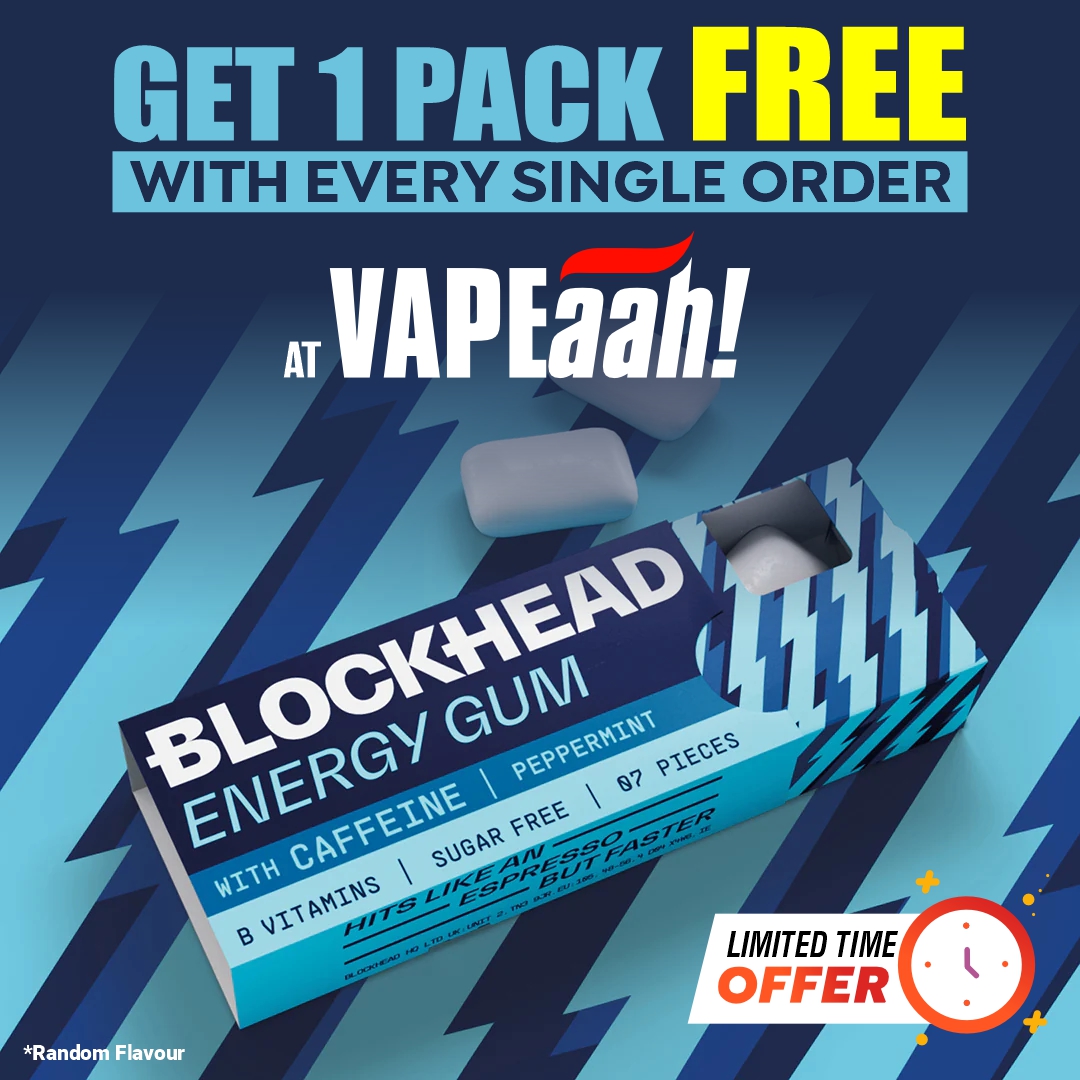 vapeaah's tweet photo. Get 1 Pack Free of Blockhead Gum with every single order at Vapeaah.

*No minimum order Qty required.

*Limited time offer, Grab fast.

Do visit https://t.co/jpeu7YSBt1 https://t.co/H4iiUXSyCr