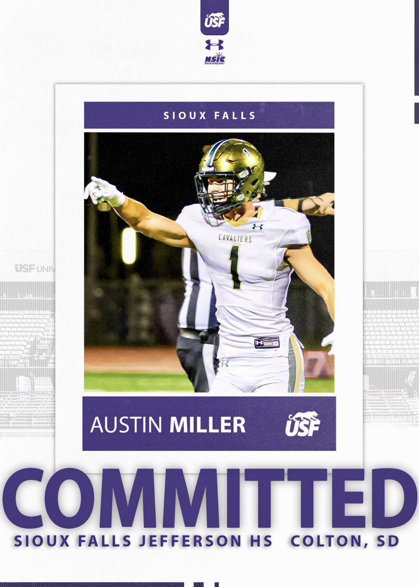 ErikMiller59's tweet photo. Austin Miller @Miller_Austin01 will be signing his NLI with @USFCougarsFB this morning at 7:15 am in the @SFJeffersonHS Black Box Theatre! @JimGlogowski @CoachLueds @_Coach_McCall @SFJeffersonFB @Summit_Sports_ @CoachSchrenk #CooFalls #WinnersWin #DE1 #FrisbeeDogWonder https://t.co/ZInPHoZB8S