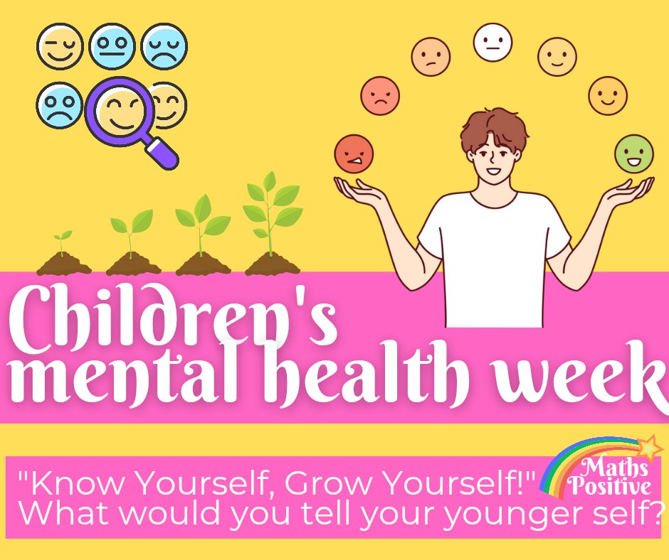 maths_positive's tweet photo. It’s #ChildrensMentalHealthWeek and this year’s theme #KnowYourselfGrowYourself got me reflecting.

As a child, I struggled with anxiety. I didn’t know I was neurodivergent - or that school isn’t the best place for every learner.

💬 What advice would you give your younger self? https://t.co/U08b3mM9Py