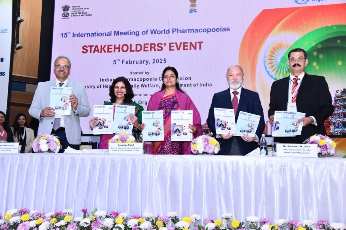 MoHFW_INDIA's tweet image. #HealthForAll
Union MoS for Health and Family Welfare, Smt. @AnupriyaSPatel delivers keynote address at 15th International Meeting of World Pharmacopoeias in New Delhi today
Reaffirms India’s commitment to global pharmaceutical standardization and regulatory convergence
“IMWP…