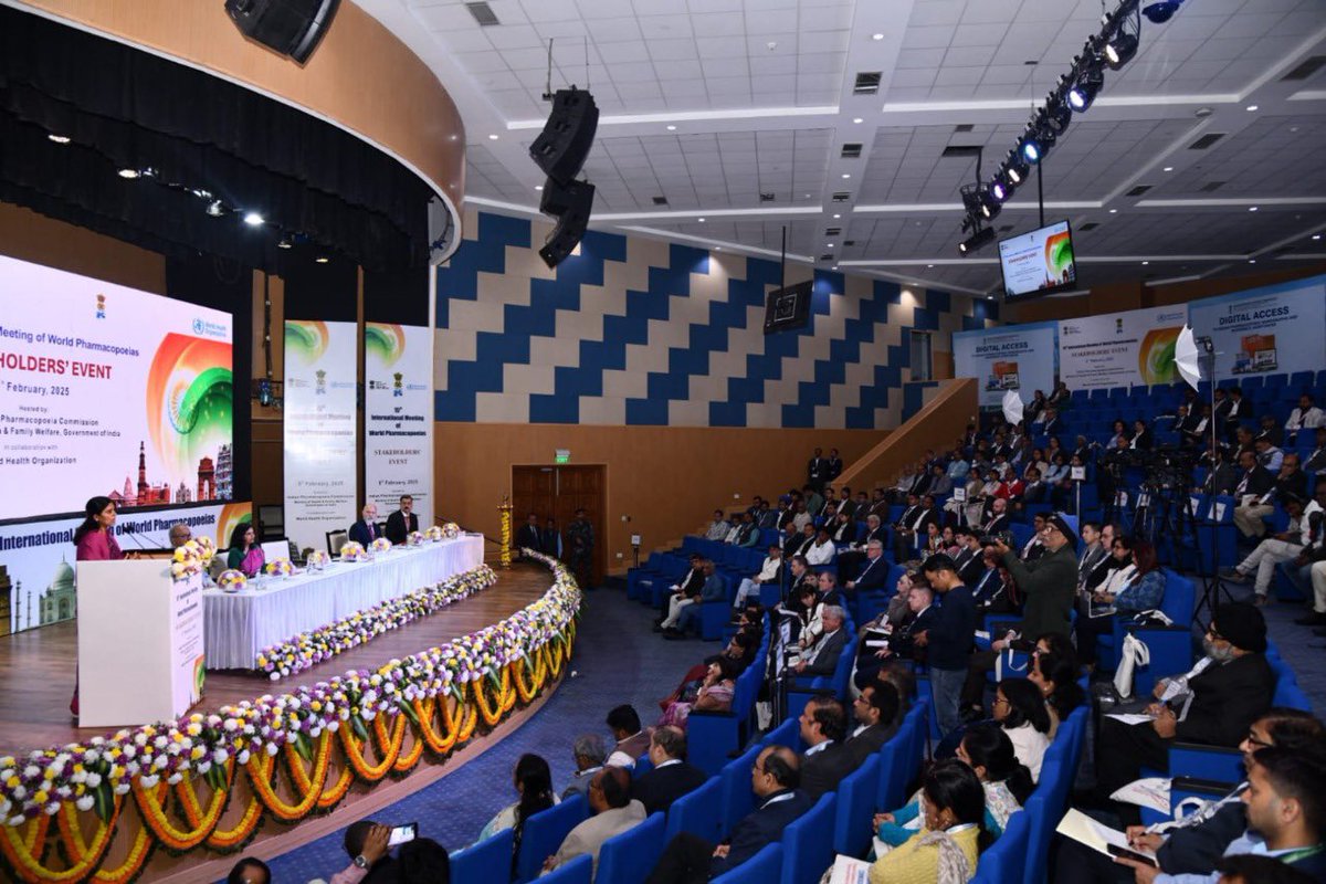 MoHFW_INDIA's tweet image. #HealthForAll
Union MoS for Health and Family Welfare, Smt. @AnupriyaSPatel delivers keynote address at 15th International Meeting of World Pharmacopoeias in New Delhi today
Reaffirms India’s commitment to global pharmaceutical standardization and regulatory convergence
“IMWP…