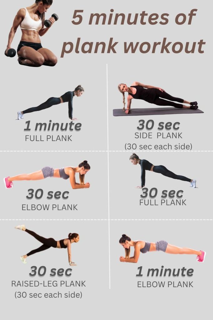 TheHealthVid's tweet image. 5 Minutes of Plank Workout