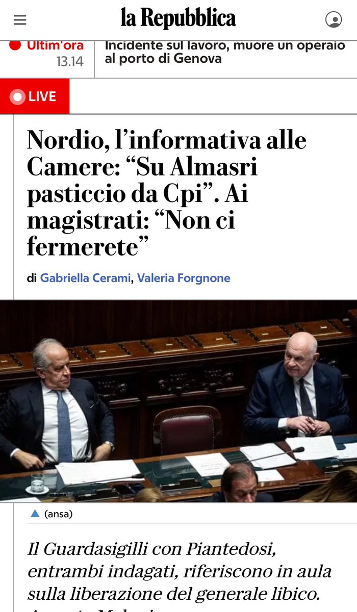 Ho ascoltato il ministro della Giustizia sul caso Almasri : VERGOGNOSO !