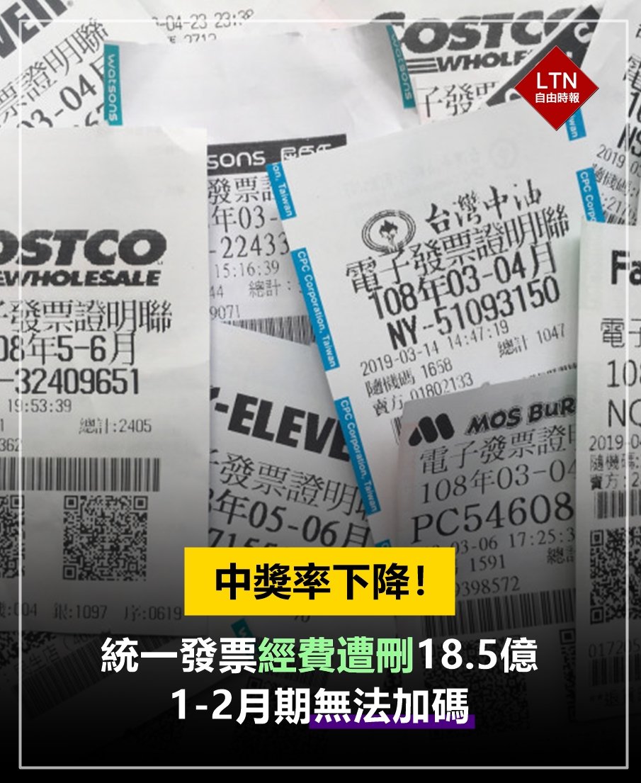 發票會越來越難中！因為預算沒了！

【中獎率下降！統一發票經費遭刪18.5億 1-2月期無法加碼】
ec.ltn.com.tw/article/breaki…
 
#發票 #預算 #Taiwan #台湾