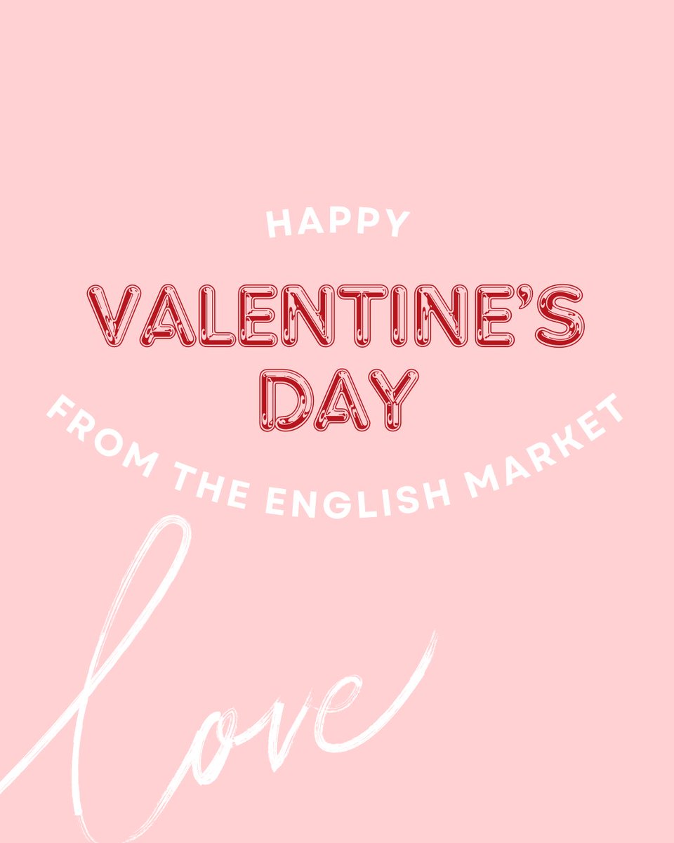 Happy Valentine's Day from all of us at the English Market ❤️ 

Whether you're picking up fresh ingredients for a romantic dinner or a special gift for your loved one, the English Market is the place to be.

#SupportLocal #LoveCork #LoveEnglishMarket