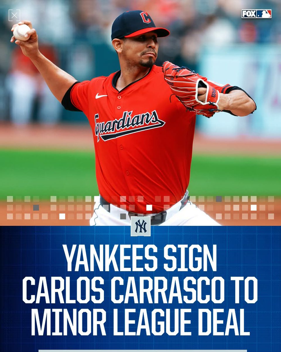 viptheshow's tweet photo. Carlos Carrasco firma con Los Yankees contratonde liga menor 🏆🏆. Photo: @mlbonfox

#viptheshow #creategreatness #homerun #Fridaynightbaseball #ABL #baseball #mlb #sports #baseballlife #beisbol #baseballcards #baseballseason #baseballislife #baseballgame #baseballplayer #topps https://t.co/ZEByM1iRVC