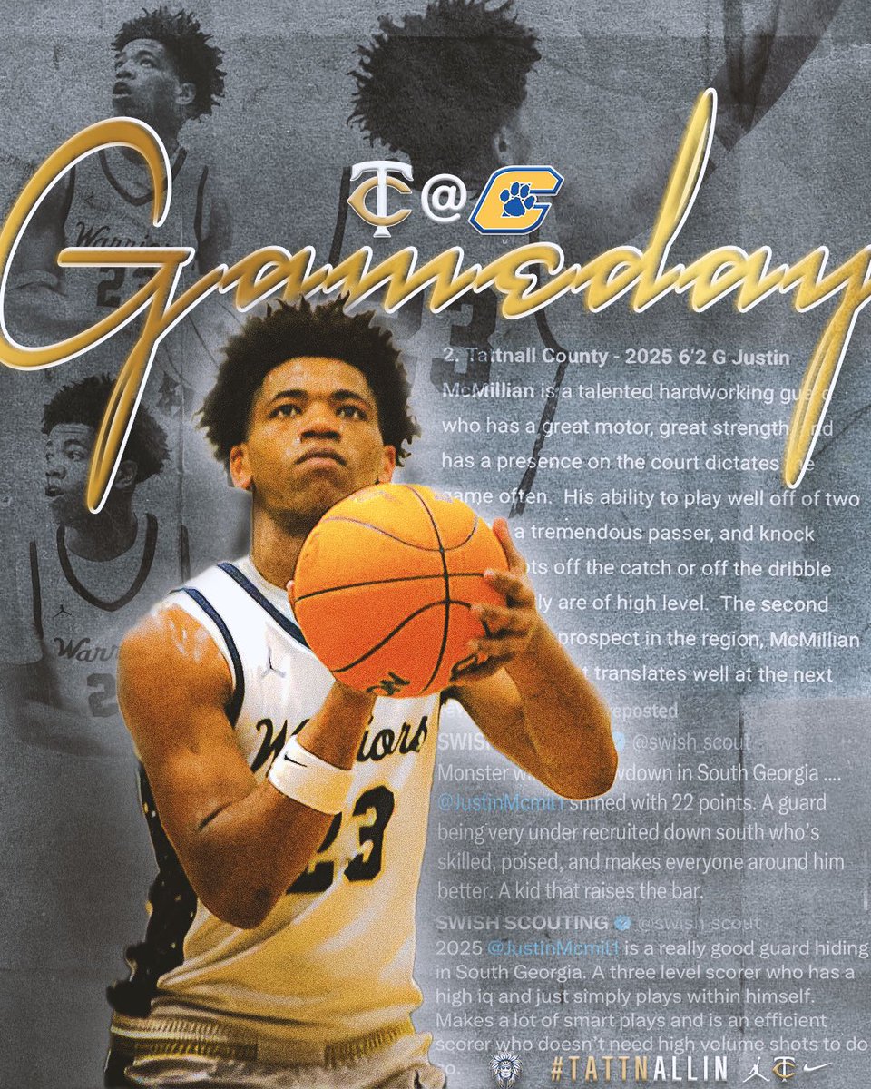 IT’S GAMEDAY! 

Tattnall will take the road to Crisp County today for the last region game of the year! We look forward to seeing you there!
#ALLIN