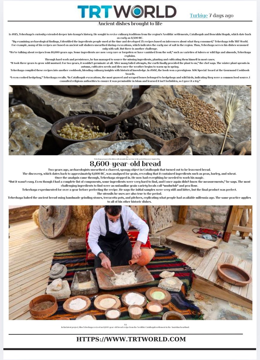 UlasTekerkaya's tweet image. 8600 yıllık ekmek yaptım 
#trtworld #ulastekerkaya #çatalhöyükmutfağı #neoliticbread #somatci