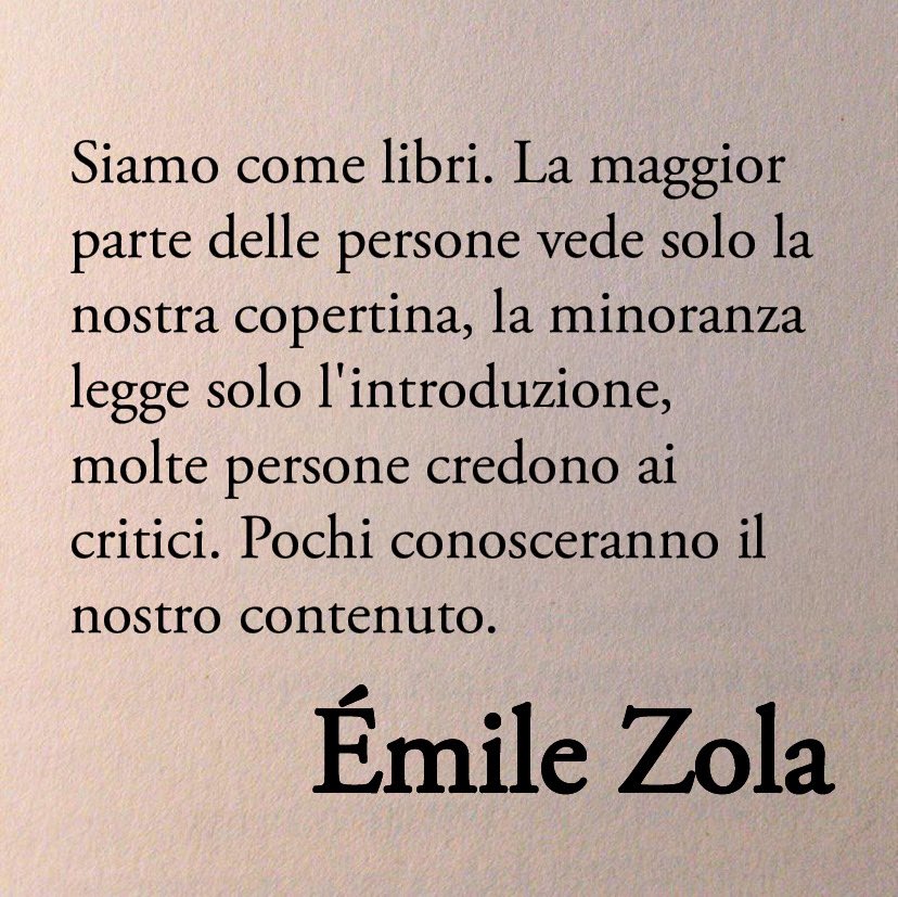 Pochi conosceranno il nostro contenuto. Immenso Zola 📚