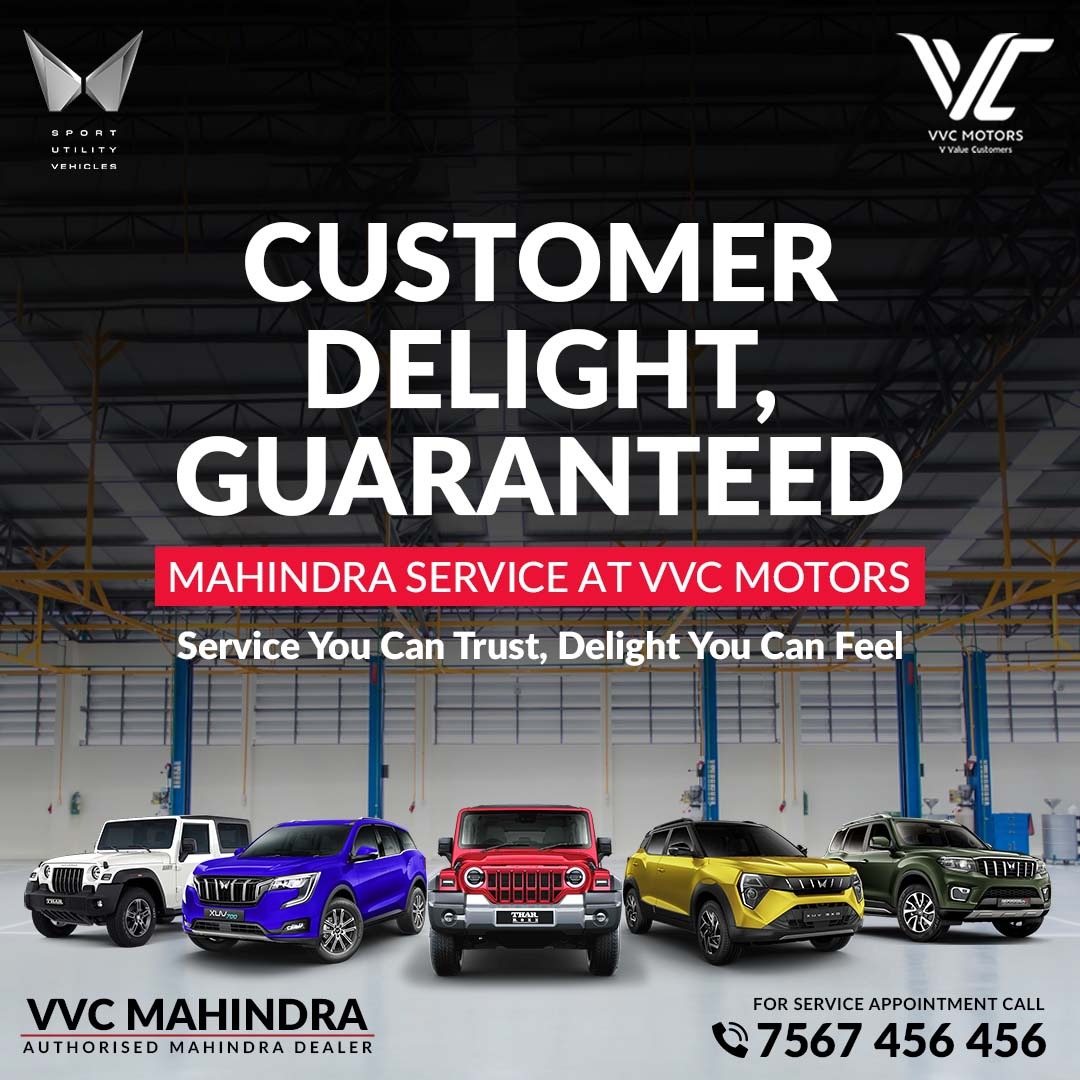 vvc_mahindra's tweet image. Experience Service That Goes Beyond Expectations!

At #VVCMahindra, we don’t just service your vehicle—we ensure your satisfaction at every step. From routine check-ups to detailed inspections, we guarantee Customer Delight with every visit.

Call us: 7567456456

#MahindraService