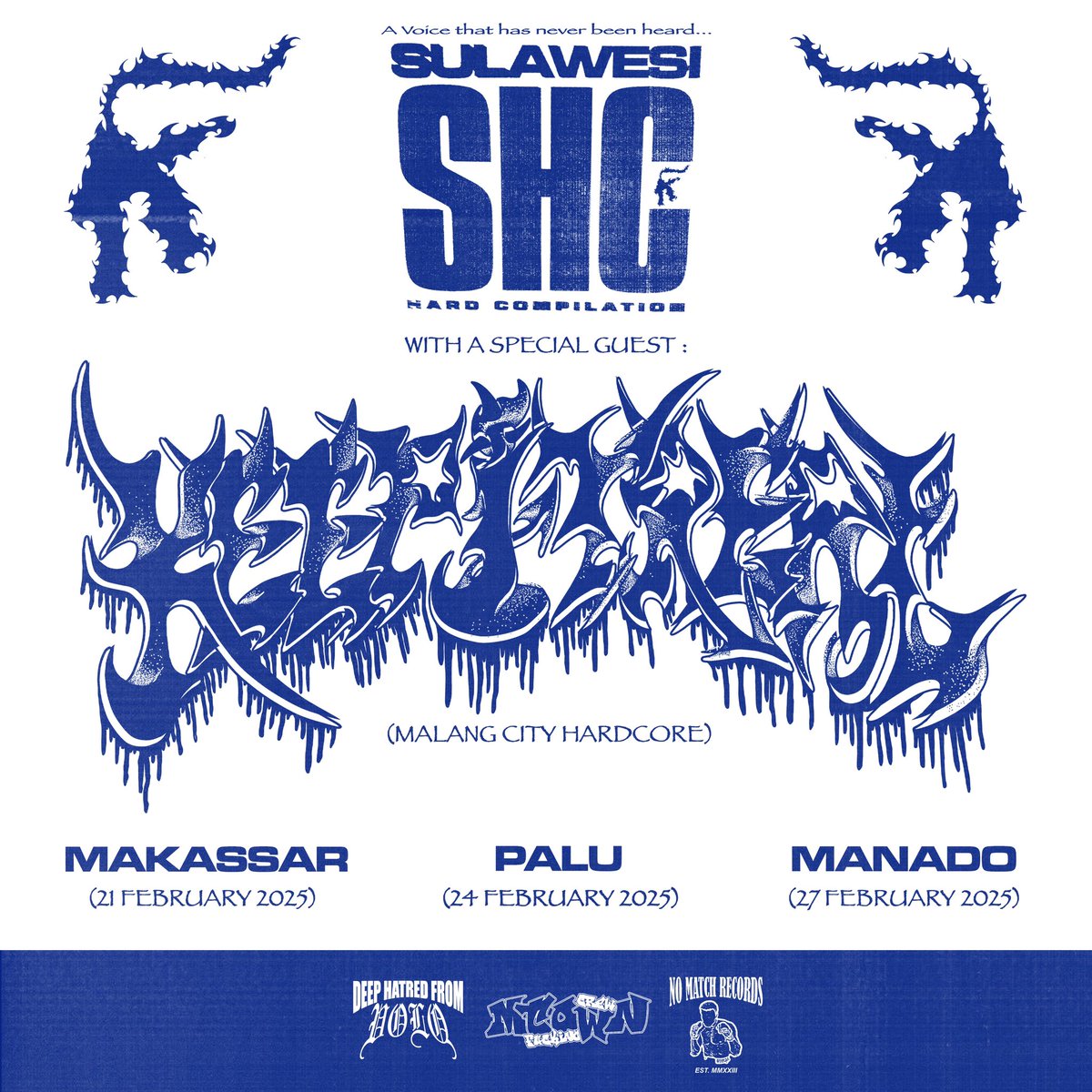 <a href="/KIRNOT4THEWEAK/">KIR1X513</a> bakal tour ke Sulawesi bulan ini… sekalian nyambut kompilasi SHC yang konon rilis bulan ini juga

21/02 MAKASSAR 
24/02 PALU
27/02 MANADO

Tiket presale tiap titik sudah tersedia. DM aja buat info lebih lanjut