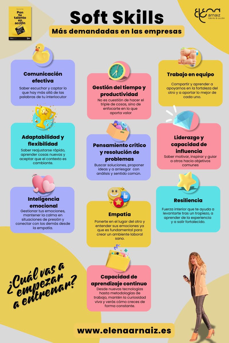 Infografia con las 10 Soft Skills más valoradas por las empresas by <a href="/elenaarnaiz/">Elena Arnaiz Ecker 〽️</a>