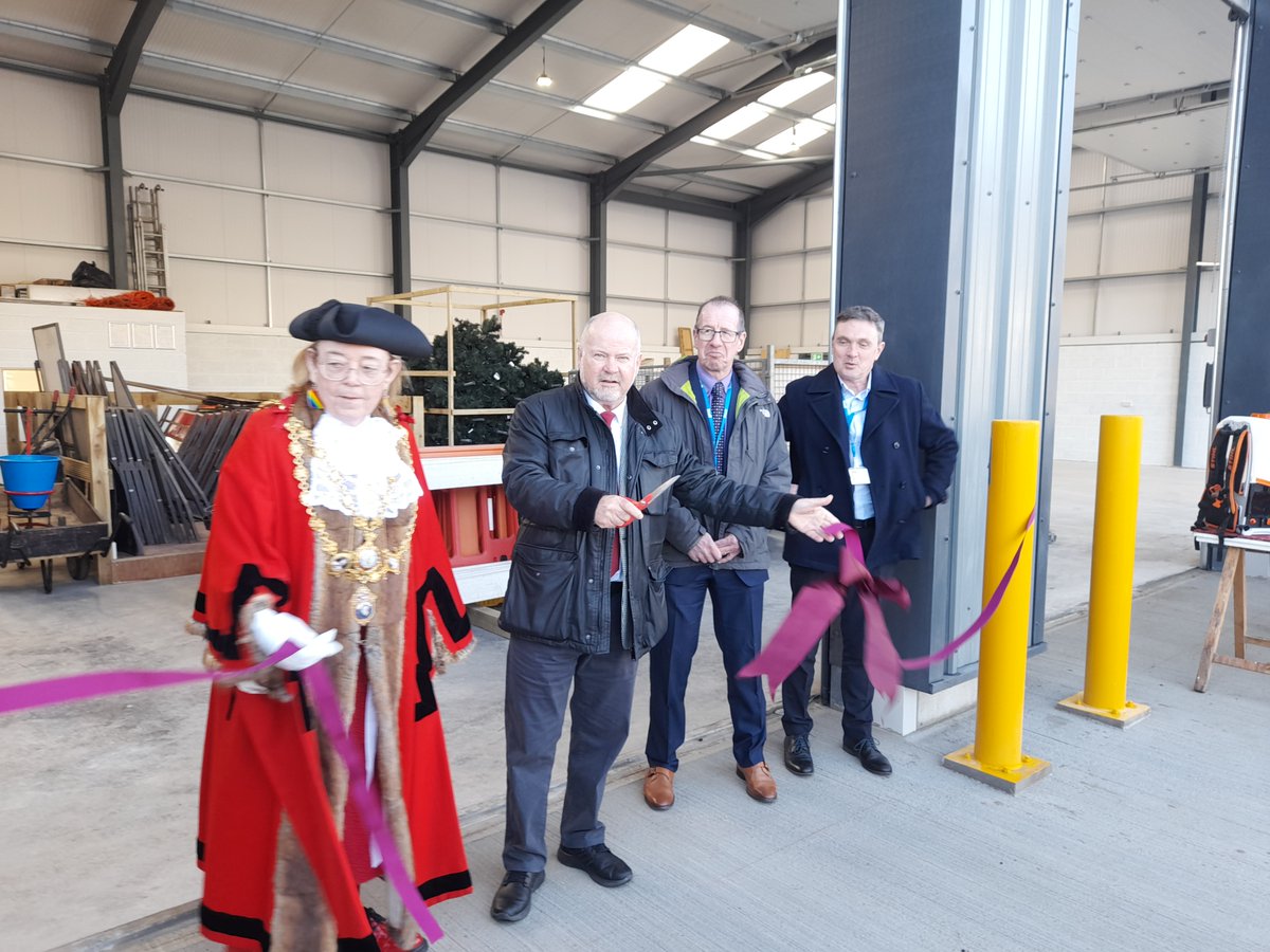 Opening of Bideford Town Council's new Town Ranger Depot at Caddsdown Industrial Park.  The opening ceremony was conducted by Councillor Doug Bushby, Chair of the Staffing, Finance and General purpose Committee in conjunction with the Town Mayor – Councillor Ms. Rachel Clarke.