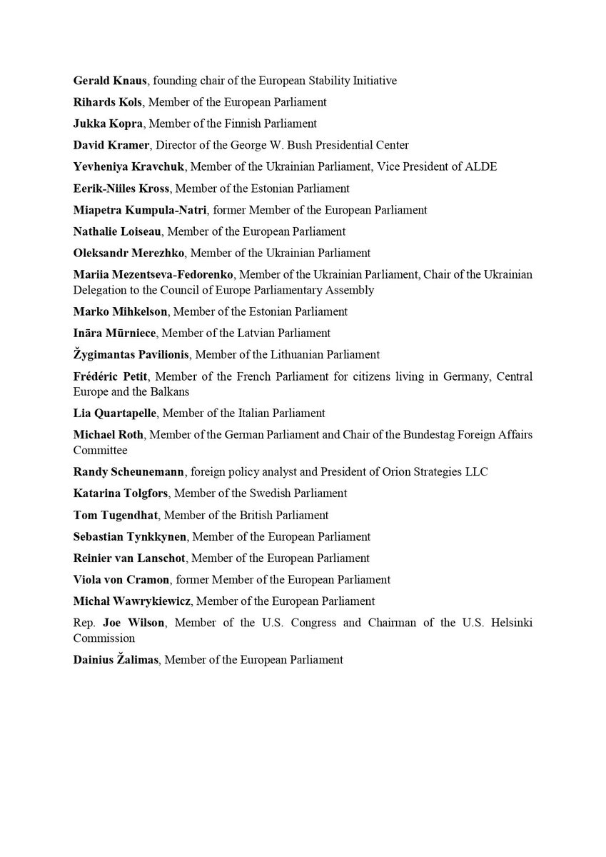 Grateful to add my name to this powerful letter of the International Friends of Georgia calling for the immediate release of Mzia Amaghlobeli and all political prisoners of the Ivanishvili regime as well as sanctions on the regime. The only way forward is free and fair elections!