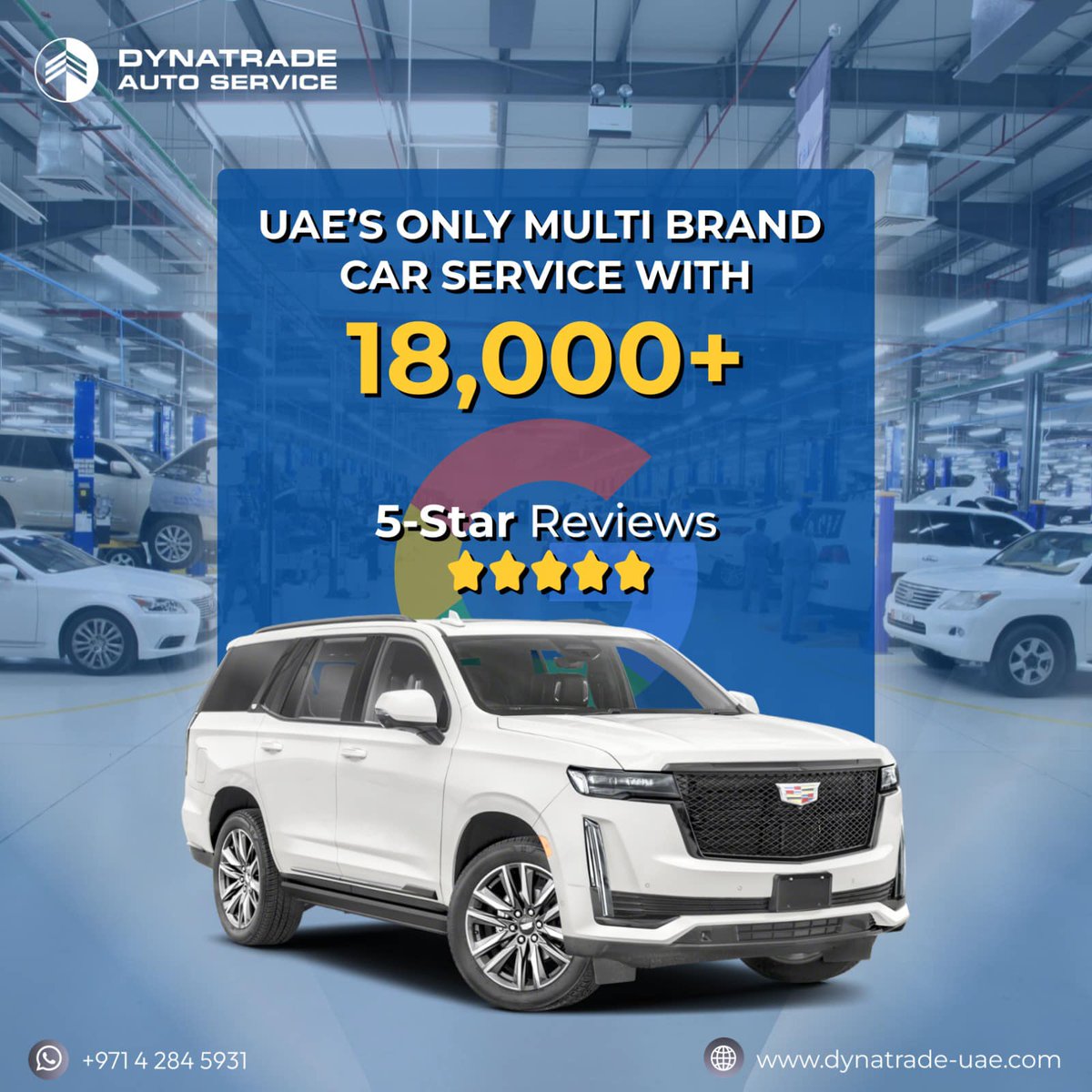 18,000+ 5stars Reviews and counting! Dynatrade is the UAE’s only #multibrand #CarService trusted by thousands. Experience premium car care that keeps you moving!

#Dynatrade #CarServiceUAE #5StarReviews #BestCarCare #DriveWithConfidence