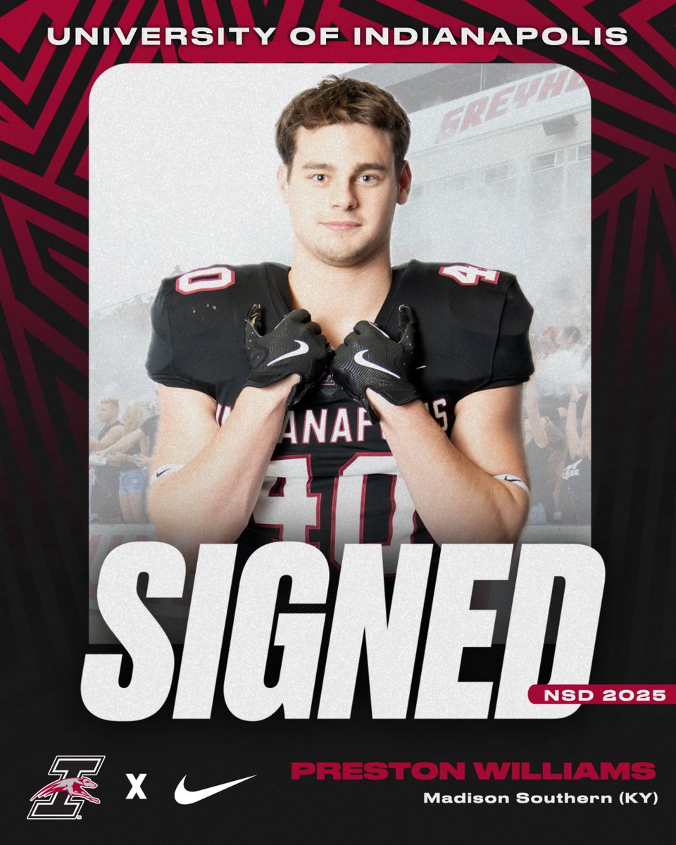 UIndy Football (@uindyfb) on Twitter photo Welcome 2⃣TheHound5⃣‼️
👤 <a href="/Pwilliams2025/">Preston Williams</a>
🏈 Madison Southern (KY)
🎞️ tinyurl.com/4fawc73z
#GoHounds | #TogetherWeWin Welcome 2⃣TheHound5⃣‼️
👤 <a href="/Pwilliams2025/">Preston Williams</a>
🏈 Madison Southern (KY)
🎞️ tinyurl.com/4fawc73z
#GoHounds | #TogetherWeWin