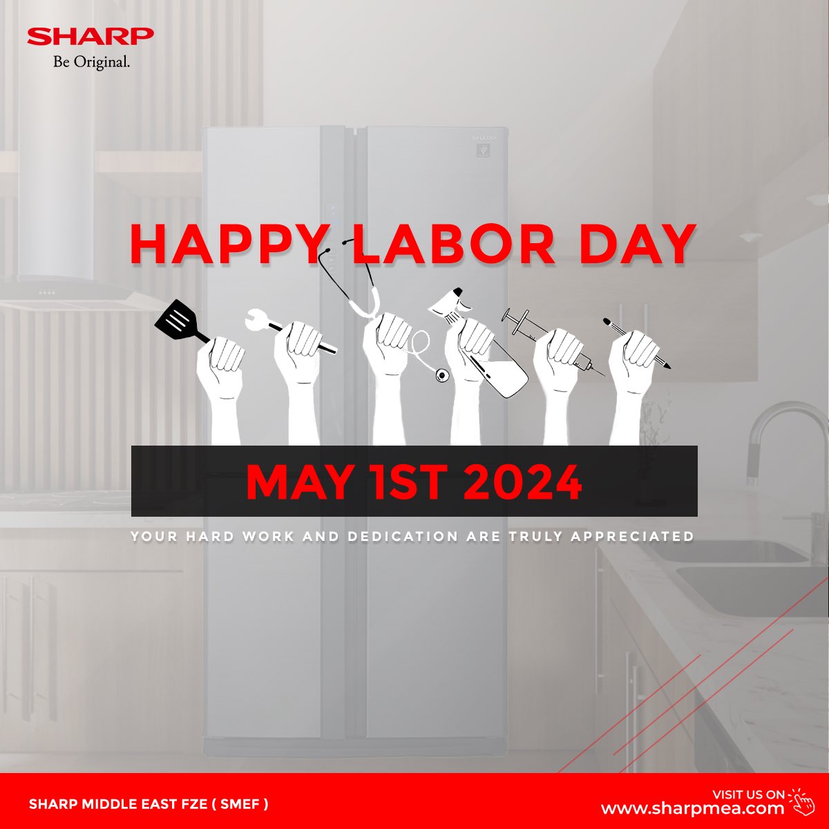 sharp_ce_mea's tweet photo. International Labor Day serves as a global recognition of the immense contributions of workers across all industries and professions who keep the wheels of society turning. Happy Labor Day 2024! #sharpmea https://t.co/PtbH26CAlP