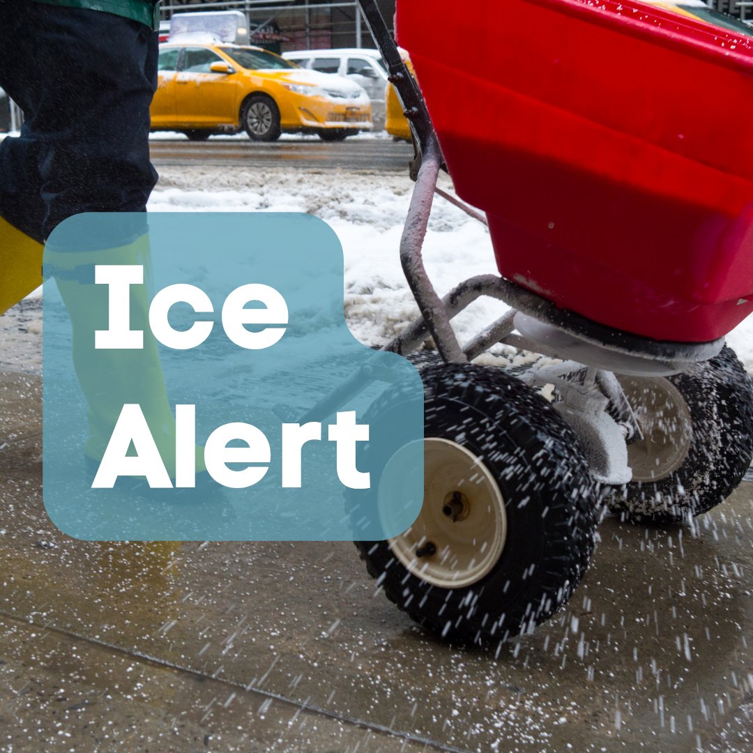 Public Works crews have been out overnight treating streets. It's slick out there! Please use caution and give yourself extra time this morning.