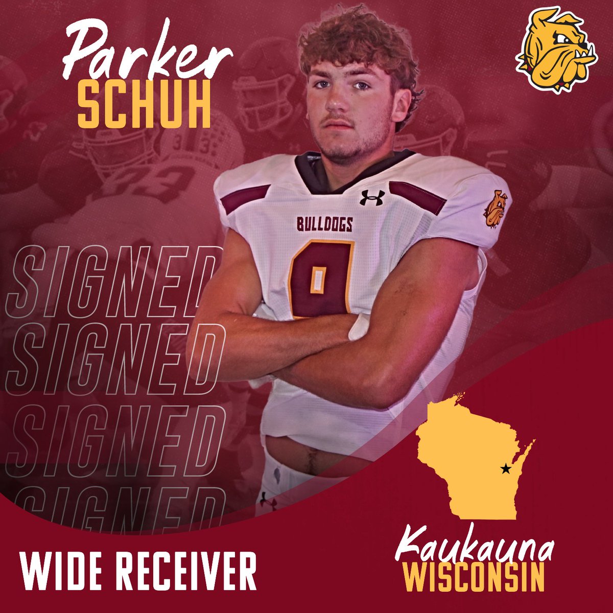 Signed...✍️

The 6'2" WR <a href="/parker_schuh/">Parker Schuh</a> from Wisconsin is officially a 🐶

#EarnIt | #NSD25