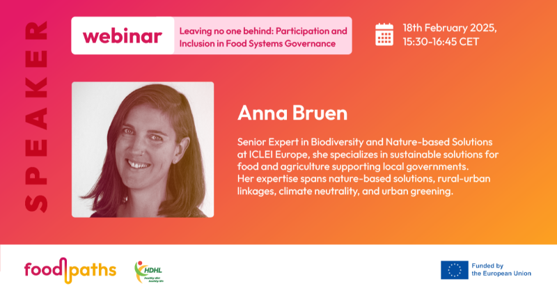 SciFoodHealth's tweet photo. 🌍Register for the #FOODPathS #webinar and be part of the discussion on inclusive &amp; participatory #foodsystems.

🎙️Our speaker: 
@abruen (@ICLEI_Europe) will share insights from Mirror Group meetings for fostering inclusivity in food systems transformation.

Sign up!👇
@JPI_HDHL