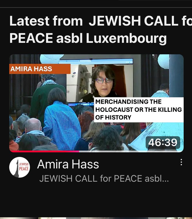 Amira Hass
at Luxembourg conference 1.02.2025
EXPLOITING MEMORY
The Holocaust and the distortion of antisemitism
youtu.be/LAMZmuRZMVs?si…