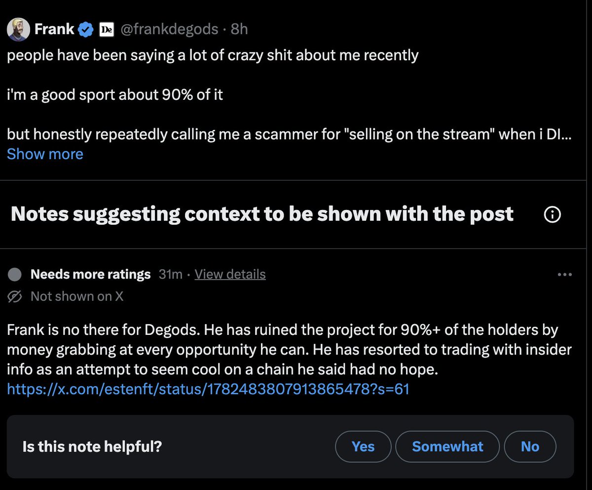 Deroidz's tweet photo. Can't believe dude got community notes 😭 https://t.co/XtW04E0bfK
