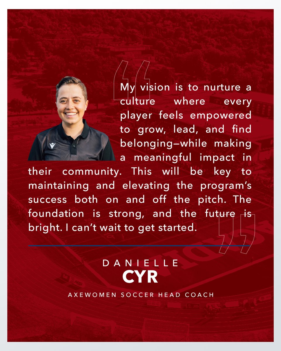 Acadia Athletics is pleased to announce Danielle Cyr as the new head coach of the Axewomen soccer program.

Cyr joins us from MSVU, where she has built a legacy of athletic success, academic excellence, and community leadership.

Full announcement: acadiaathletics.ca/sports/wsoc/20…