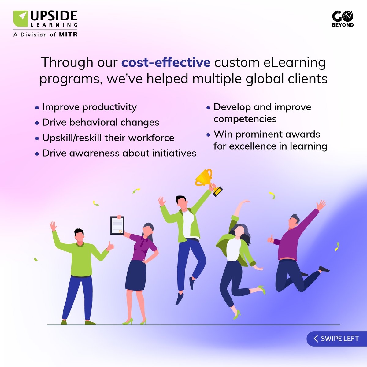 UpsideLearning's tweet image. Let us help you develop custom eLearning solutions that motivate your workforce and produce real outcomes.
To learn more about the solutions or to request a demo, please contact us at elearning@upsidelearning.com.

#Customelearning #UpsideLearning #LearningImpact #elearning #lnd