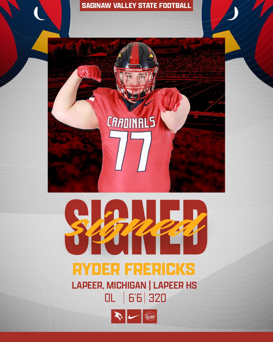 SVSU Football (@svsu_football) on Twitter photo ππ
π
πππππ π
Welcome to the family <a href="/Lapeer77/">Ryder Frericks</a>
#EarnIT | #NSD25 ππ
π
πππππ π
Welcome to the family <a href="/Lapeer77/">Ryder Frericks</a>
#EarnIT | #NSD25