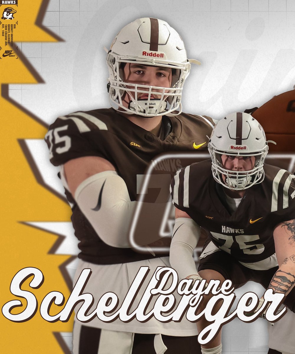 QUHawksFootball's tweet image. Hawk Nation, let's welcome Offensive Line, Dayne Schellenger @hdschellenger, from Desmet Jesuit High School to the Gem City!