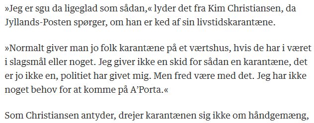 k_stoffer's tweet photo. Drama har igen sænket sig over smørrebrødsrestauranten A'Porta. Spisestedets gamle ejer, det fhv. folketingsmedlem for DF Kim Christiansen, har fået livtidskarantæne fra stedet på grund af en bitter strid med den nye ejer. Det har jeg talt med ham om - link som kommentar. https://t.co/UaFfy72d4K
