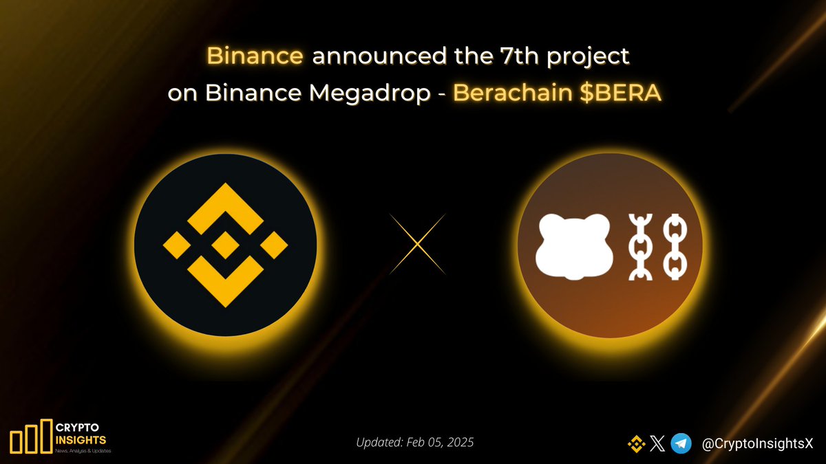 📢 @binance announced the 7th project on Binance Megadrop - @berachain  $BERA #Berachain is a high-performance EVM-Identical Layer 1 blockchain  utilizing Proof-of-Liquidity (PoL), and built on top of the modular  EVM-focused consensus