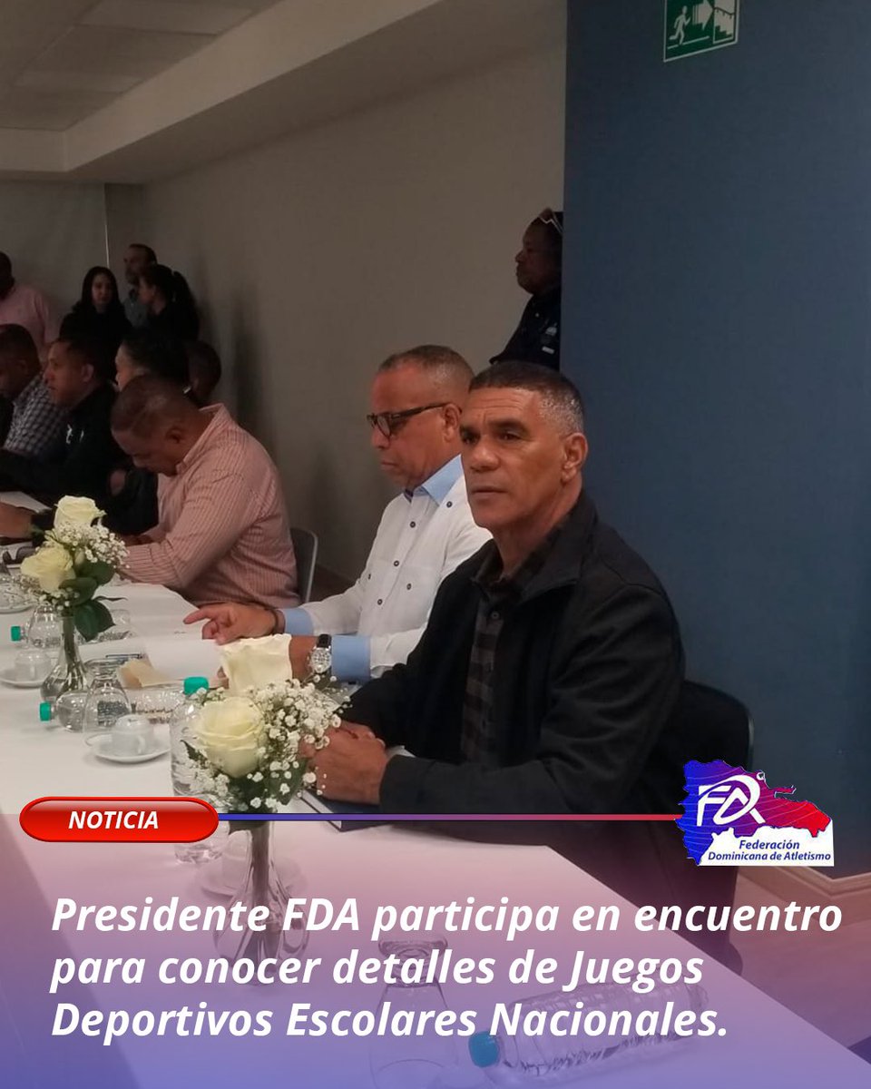 El pasado martes nuestro presidente Ing. Alexis Peguero participó del encuentro encabezado por la INEFI, para dar a conocer todos los detalles de los venideros Juegos Deportivos Escolares Nacionales San Francisco 2025. 
#atletismo #rd #santodomingo