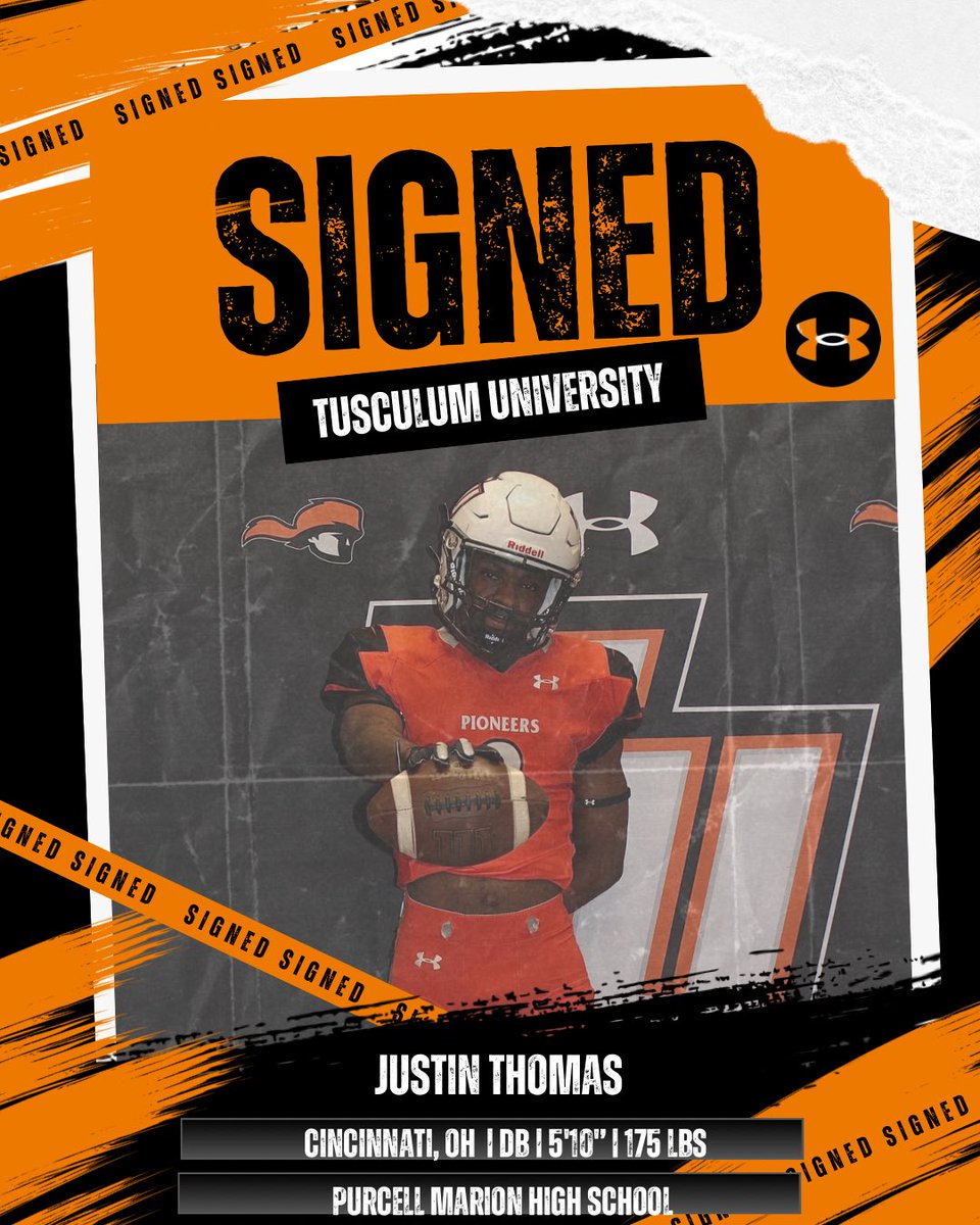 Tusculum Football (@tusculumfb) on Twitter photo SIGNED! 🖊️
Pioneer Nation, welcome our newest member of the Pioneer Family <a href="/JustinThomas111/">Justin Thomas</a> 🟠⚫️
#PioneerUp #TusculumFootball SIGNED! 🖊️
Pioneer Nation, welcome our newest member of the Pioneer Family <a href="/JustinThomas111/">Justin Thomas</a> 🟠⚫️
#PioneerUp #TusculumFootball