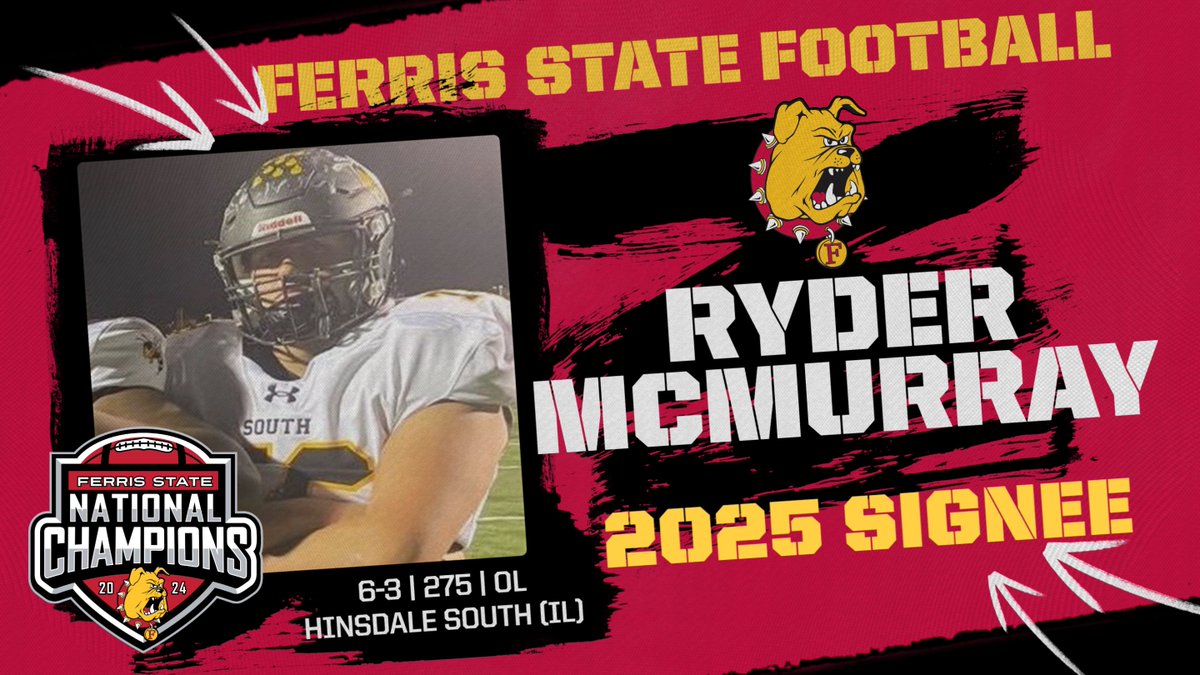 BIG ADDITION! Offensive lineman Ryder McMurray is our first out-of-state signee from Hinsdale South (IL) and officially now a DAWG! Welcome &amp; congrats! #FSUNSD25 <a href="/RyderMcMurray72/">Ryder McMurray</a>