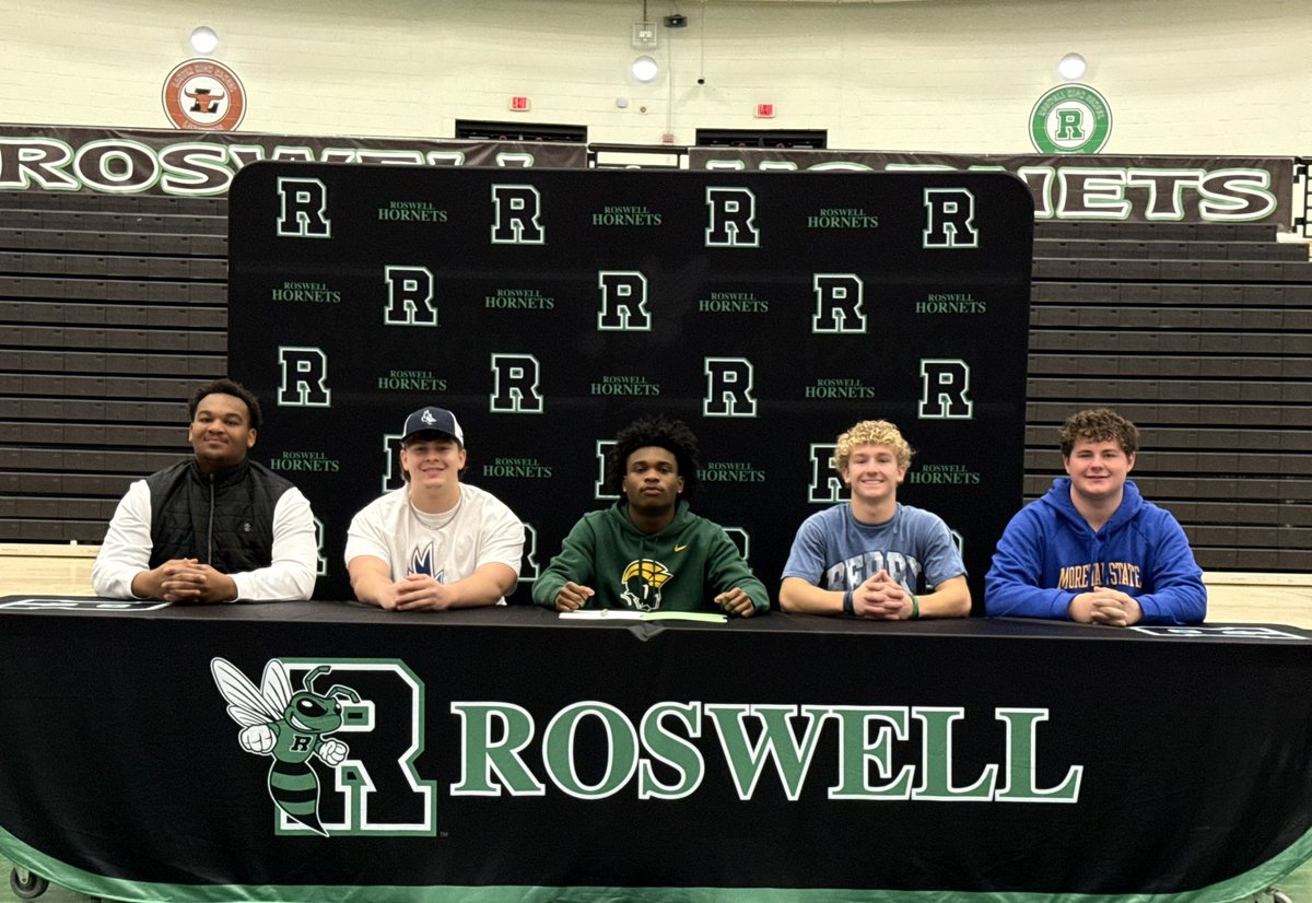 Great morning getting to celebrate these young men who signed to play at the next level! @roswellrecruits