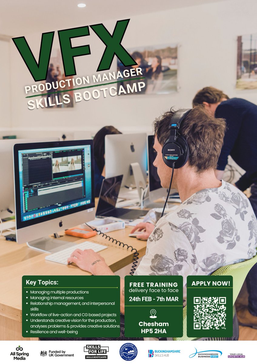 UKScreenAlln's tweet image. #IndustryNews: @AllSpringMedia has opened applications for their #VFX Production Manager Skills Bootcamp. The free training is tailored for professionals ready to elevate their career in film, TV, and digital media.

See more details below and apply here: asm.picsweb.co.uk/Guest/SignUp/A…