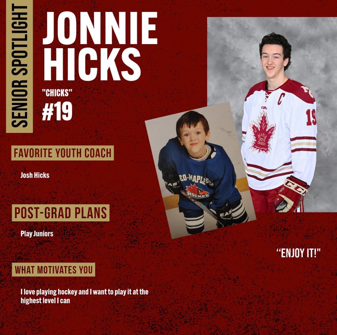 #19, Captain Jonnie Hicks is our next Crimson Senior!!!