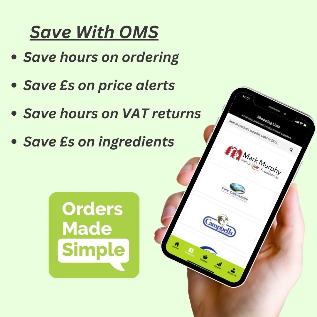 Save time, save money, and simplify your hospitality business with Orders Made Simple!

✅ Save hours on ordering
✅ Save £s with price alerts
✅ Save hours on VAT returns
✅ Save £s on ingredients

📲 Get started today at buff.ly/3OlppmL

#SaveTimeSaveMoney
