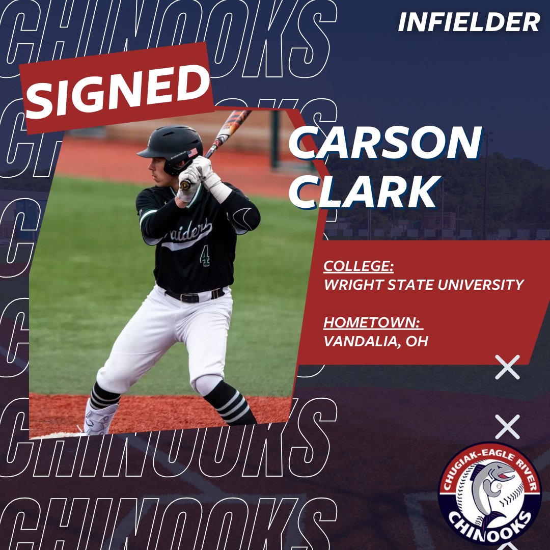 SIGNED

Carson Clark has signed to play with the Chinooks this Summer 2025. Clark will be an infielder and comes from Wright State University.

#ChinooksBaseball #BaseballSigning #Signing #Nooks #NooksNation #RollNooks #FishOn #Baseball