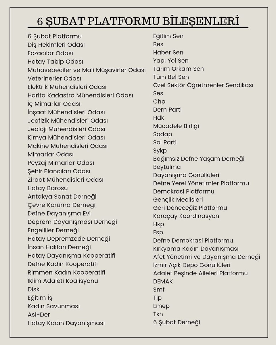 Platformumuzun bileşenleri ve Antakya halkları ile beraber 04:17 de Köprübaşında (Yunus Emre Parkı’nda) buluşuyoruz. #6şubattahataydayız